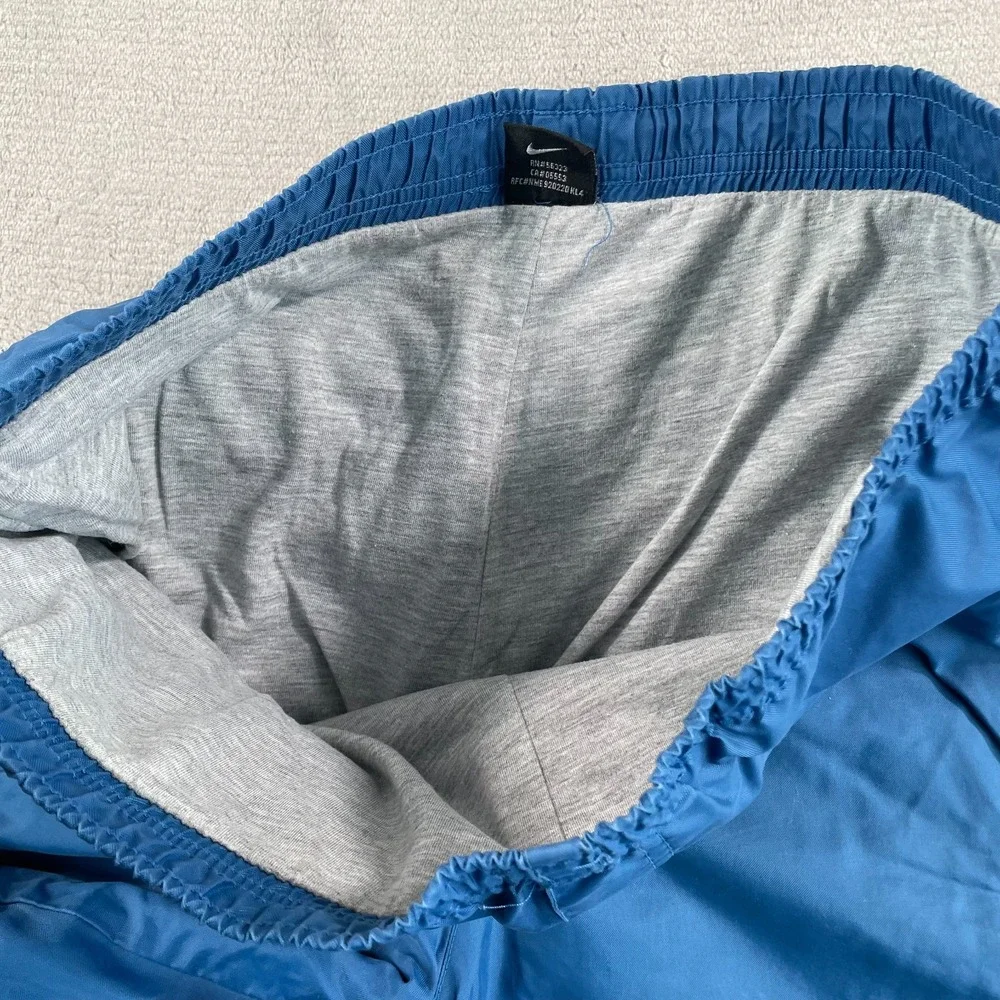 Vintage Nike Track Baggy Lined Pants Men Medium 36x30 Blue Swoosh‎ Zip Pockets